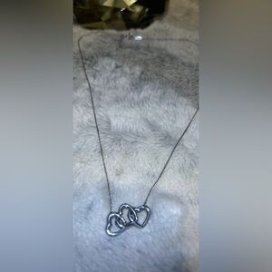 Tiffany & Co. 925 Silver - Elsa Peretti Triple Heart Necklace